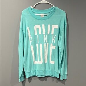 PINK Victoria's Secret Teal Love Sweater
